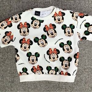 Zara Disney Cream Sweatshirt with Minnie Print